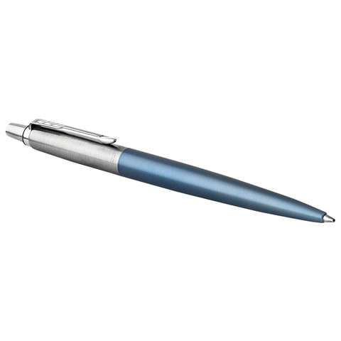 Ручка гелевая PARKER "Jotter Waterloo Blue CT", корпус голубой, детали из нержавеющей стали, черная, 2020650
