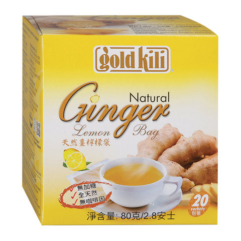 Имбирь натуральный c лимоном "Ginger Lemon", 20 саше по 4 г, GOLD KILI, 2020