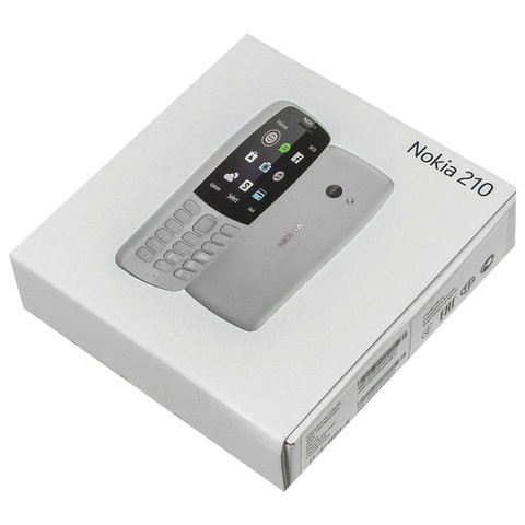 Телефон мобильный NOKIA 210 TA-1139, 2 SIM, 2,4", MicroSD, 0,3 Мп, серый, 16OTRD01A03
