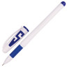 Ручка гелевая с грипом STAFF, СИНЯЯ, корпус белый, игольчатый узел 0,5 мм, линия письма 0,35 мм, 142394