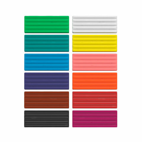 Пластилин классический ERICH KRAUSE Basic, 12 цветов, 192 г, со стеком, картонная упаковка, 50558