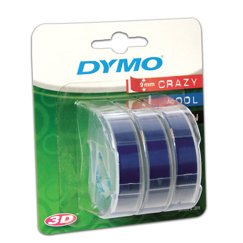 Картридж для принтеров этикеток DYMO Omega, 9 мм х 3 м, белый шрифт, синий фон, комплект 3 шт., S0847740