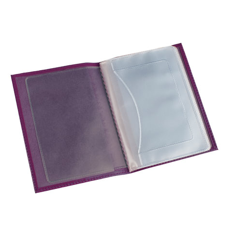 Бумажник водителя BEFLER "Гипюр", натуральная кожа, тиснение, 6 пластиковых карманов, фиолетовый, BV.38.-1
