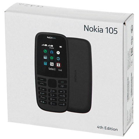 Телефон мобильный NOKIA 105 TA-1174, 2 SIM, 1,77", черный, 16KIGB01A01