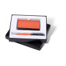 Набор GALANT "Prestige Collection": ручка, визитница, оранжевый, "фактурная кожа", подарочная коробка, 141375