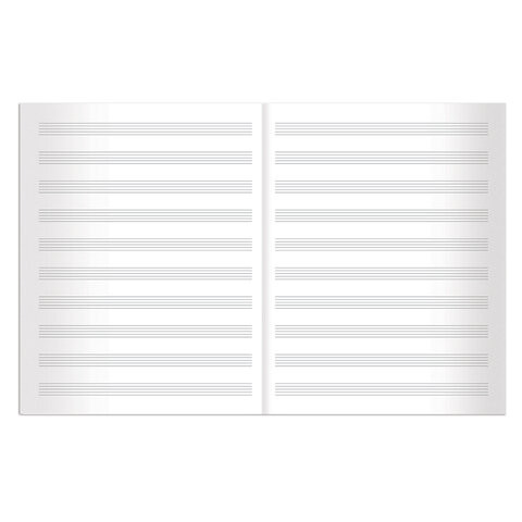 Тетрадь для нот А4, 24 л., BRAUBERG, обложка мелованный картон, вертикальная, "Музыка", 2 вида, 125417