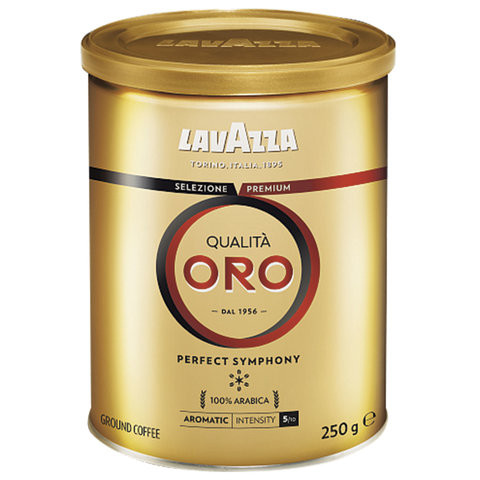 Кофе молотый LAVAZZA "Qualita Oro", арабика 100%, 250 г, жестяная банка, 2580, 2058