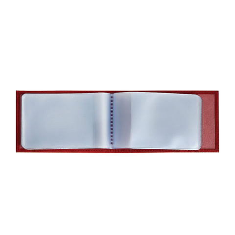 Визитница карманная BEFLER "Гипюр" на 40 визиток, натуральная кожа, тиснение, красная, V.43.-1