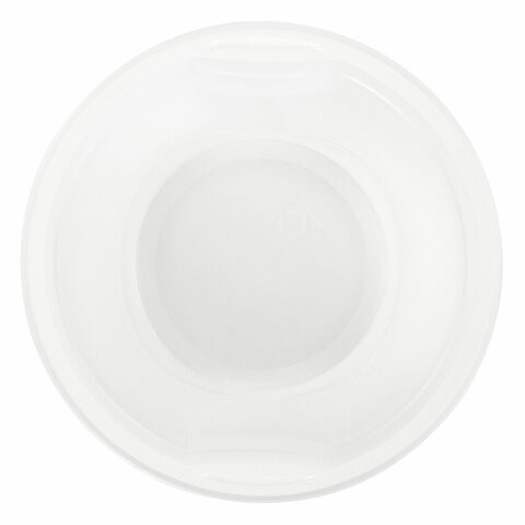 Одноразовые тарелки суповые, КОМПЛЕКТ 50 шт., 0,6 л, СТАНДАРТ, белые, ПП, холодное/горячее, ЛАЙМА, 606710