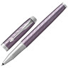 Ручка-роллер PARKER "IM Premium Dark Violet CT", корпус фиолетовый с гравировкой, хромированные детали, черная, 1931639
