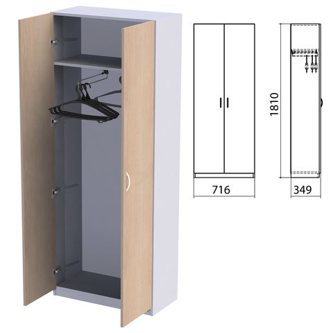 Шкаф для одежды "Бюджет", 716х349х1810 мм, гикори джексон (КОМПЛЕКТ)