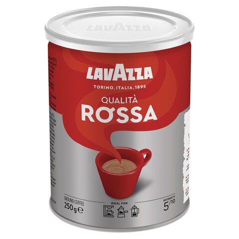 Кофе молотый LAVAZZA "Qualita Rossa", 250 г, жестяная банка, 3593