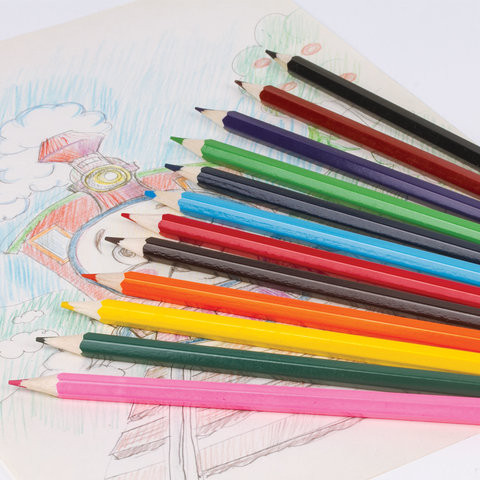 Карандаши цветные ПИФАГОР "Сказочный мир", 12 цветов, заточенные, картонная упаковка, дизайн ассорти, 180240