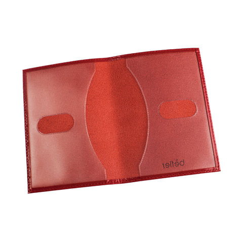 Обложка для паспорта BEFLER "Гипюр", натуральная кожа, тиснение, красная, O.32.-1