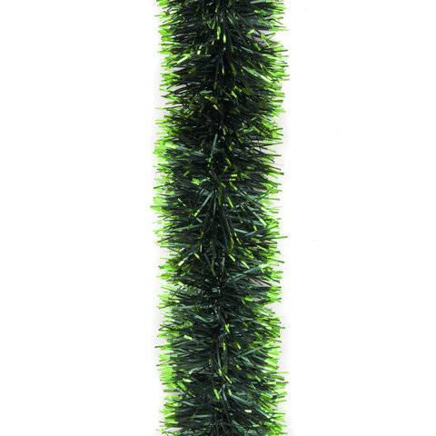 Мишура, 1 штука, диаметр 100 мм, длина 2 м, зеленая с салатовыми кончиками, Г-258