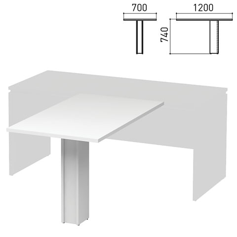 Стол приставной "Директ", 1200х700х740 мм, белый (КОМПЛЕКТ)