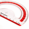 Транспортир 10 см BRAUBERG "FRESH ZONE", 180 градусов, пластик, прозрачный, красная шкала, 210760