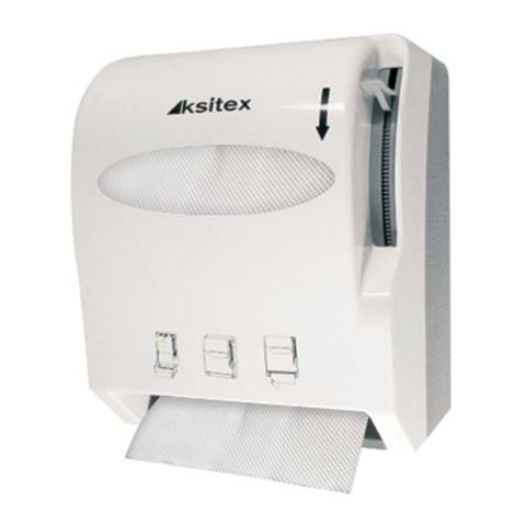 Диспенсер для полотенец в рулонах KSITEX (Н1), бесконтактный, с ручным обрезанием бумаги, белый, AC1-13W