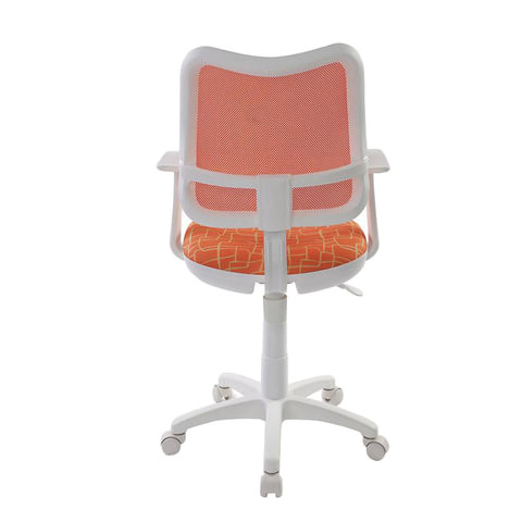 Кресло CH-W797/OR/GIRAFFE с подлокотниками, оранжевое с рисунком, пластик белый