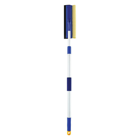 Окномойка ЛАЙМА вращающаяся, телескопическая ручка, рабочая часть 25 см (стяжка, губка, ручка), для дома и офиса, 601494
