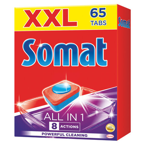 Таблетки для посудомоечных машин 65 шт. SOMAT "All-in-1", 2489254
