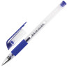 Ручка гелевая с грипом STAFF, СИНЯЯ, корпус прозрачный, узел 0,5 мм, линия письма 0,35 мм, 141822