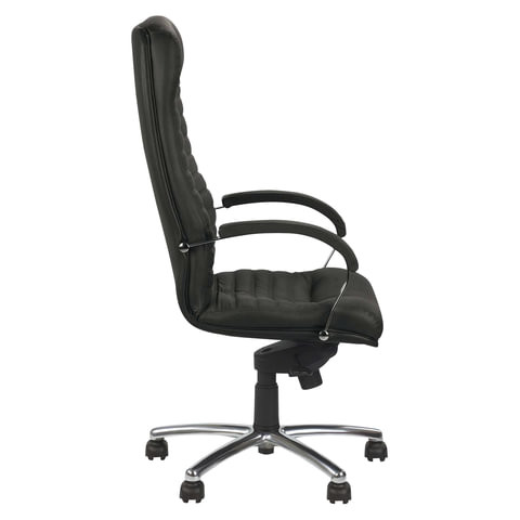 Кресло офисное "Orion steel chrome", кожа, хром, черное