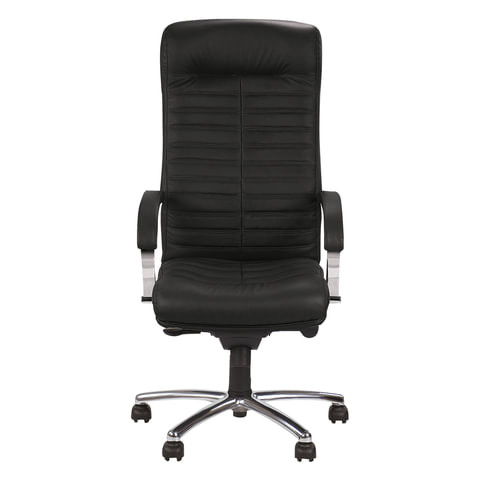Кресло офисное "Orion steel chrome", кожа, хром, черное