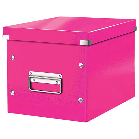 Короб архивный LEITZ "Click & Store" L, 310х320х360 мм, ламинированный картон, разборный, розовый, 61080023