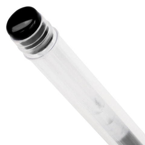 Ручка гелевая с грипом STAFF, ЧЕРНАЯ, корпус прозрачный, узел 0,5 мм, линия письма 0,35 мм, 141823