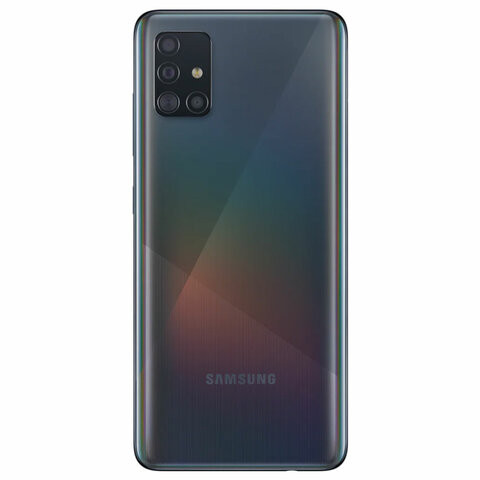 Смартфон SAMSUNG Galaxy A51, 2 SIM, 6,5”, 4G (LTE), 32/48 + 12 + 5 + 5, 64 ГБ, черный, пластик, SM-A515FZKMSER