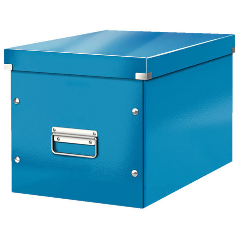 Короб архивный LEITZ "Click & Store" L, 310х320х360 мм, ламинированный картон, разборный, синий, 61080036