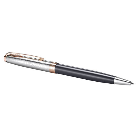 Ручка шариковая PARKER "Sonnet Explore PGT", корпус темно-серый, детали розовое золото, черная, 2054829