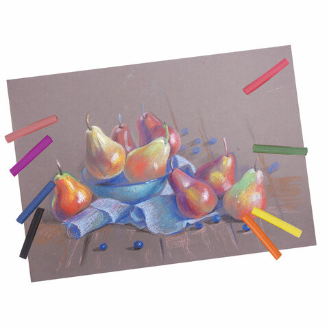 Пастель сухая художественная BRAUBERG ART "DEBUT", 18 цветов, круглое сечение, 181460