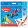 Восковые мелки MAPED (Франция) "Color'peps Twist", 24 цвета, выкручивающиеся в пластиковом корпусе, 860624