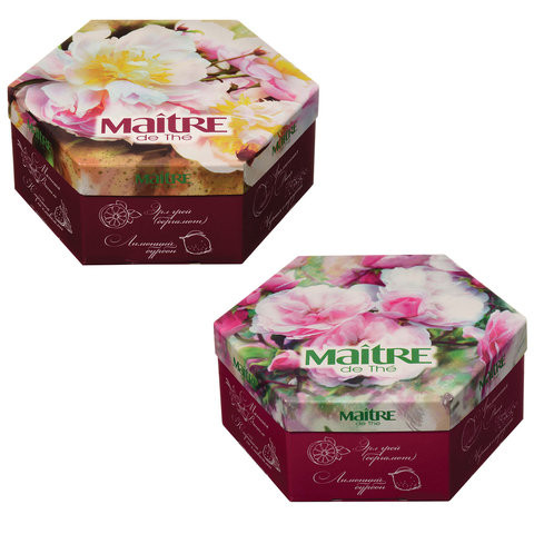 Чай MAITRE de The (Мэтр) "Цветы", АССОРТИ 12 вкусов, 60 пакетиков в конвертах, 120 г, баж 082