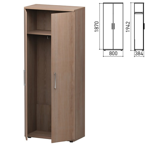 Шкаф для одежды "Директ", 800х384х1942 мм, ясень альтера (КОМПЛЕКТ)