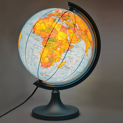 Глобус физический/политический DMB, диаметр 250 мм, с подсветкой (по лицензии ГУП ПКО "Картография"), 451331