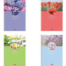 Тетрадь А4 96 л. HATBER гребень, клетка, обложка картон, "Красота цветения" (4 вида в спайке), 96Т4В1гр