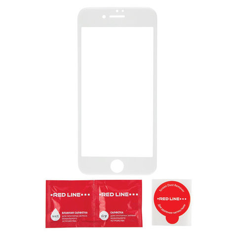 Защитное стекло для iPhone 7 Plus/8 Plus Full Screen (3D), RED LINE, белый, УТ000014074