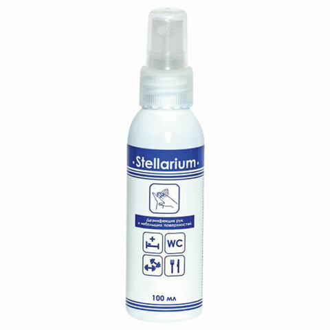 Антисептик кожный дезинфицирующий спиртосодержащий (75%) с распылителем 100 мл STELLARIUM (Стеллариум), готовый раствор, 100-СТ