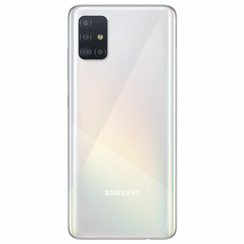 Смартфон SAMSUNG Galaxy A51, 2 SIM, 6,5”, 4G (LTE), 32/48 + 12 + 5 + 5, 64 ГБ, белый, пластик, SM-A515FZWMSER