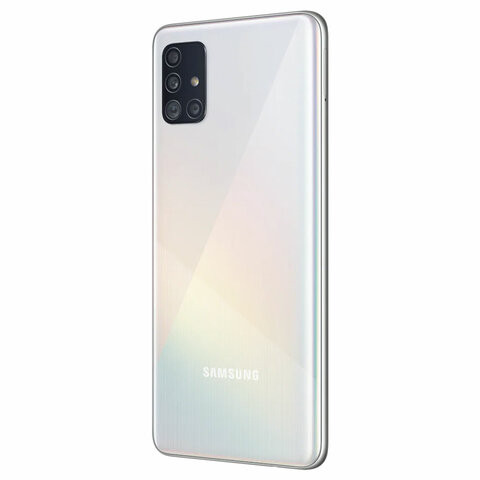 Смартфон SAMSUNG Galaxy A51, 2 SIM, 6,5”, 4G (LTE), 32/48 + 12 + 5 + 5, 64 ГБ, белый, пластик, SM-A515FZWMSER