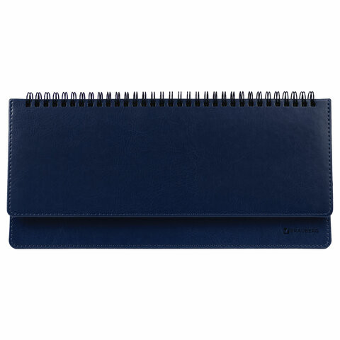 Планинг настольный недатированный (305x140 мм) BRAUBERG "Imperial", кожзам, кремовый блок, синий, 111694