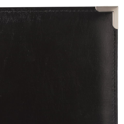 Папка адресная из кожзама без надписи, формат А4, 33х25х2 см, черная