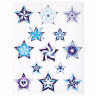 Украшение для окон и стекла ЗОЛОТАЯ СКАЗКА "Синие снежинки 4", 30х38 см, ПВХ, 591206