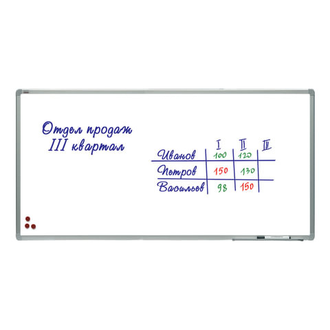Доска магнитно-маркерная (120х240 см), алюминиевая рамка, лаковое покрытие, "2х3" (Польша), TSA1224
