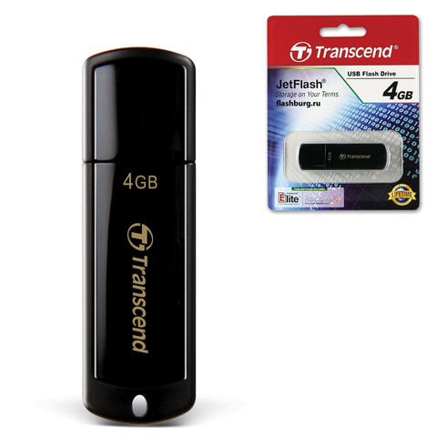 Флеш-диск 4 GB, TRANSCEND Jet Flash 350, USB 2.0, черный, TS4GJF350