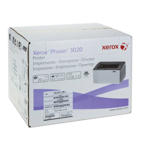 Принтер лазерный XEROX Phaser 3020BI, А4, 20 стр./мин., 15000 стр./мес., WiFi, 3020V_BI