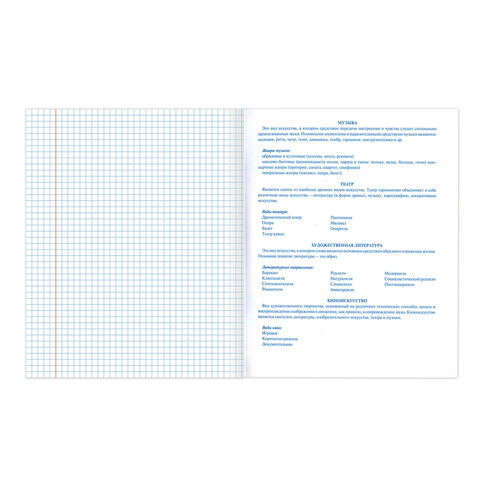 Тетрадь предметная "КЛАССИКА" 48 л., обложка картон, МХК, клетка, подсказ, BRAUBERG, 403520